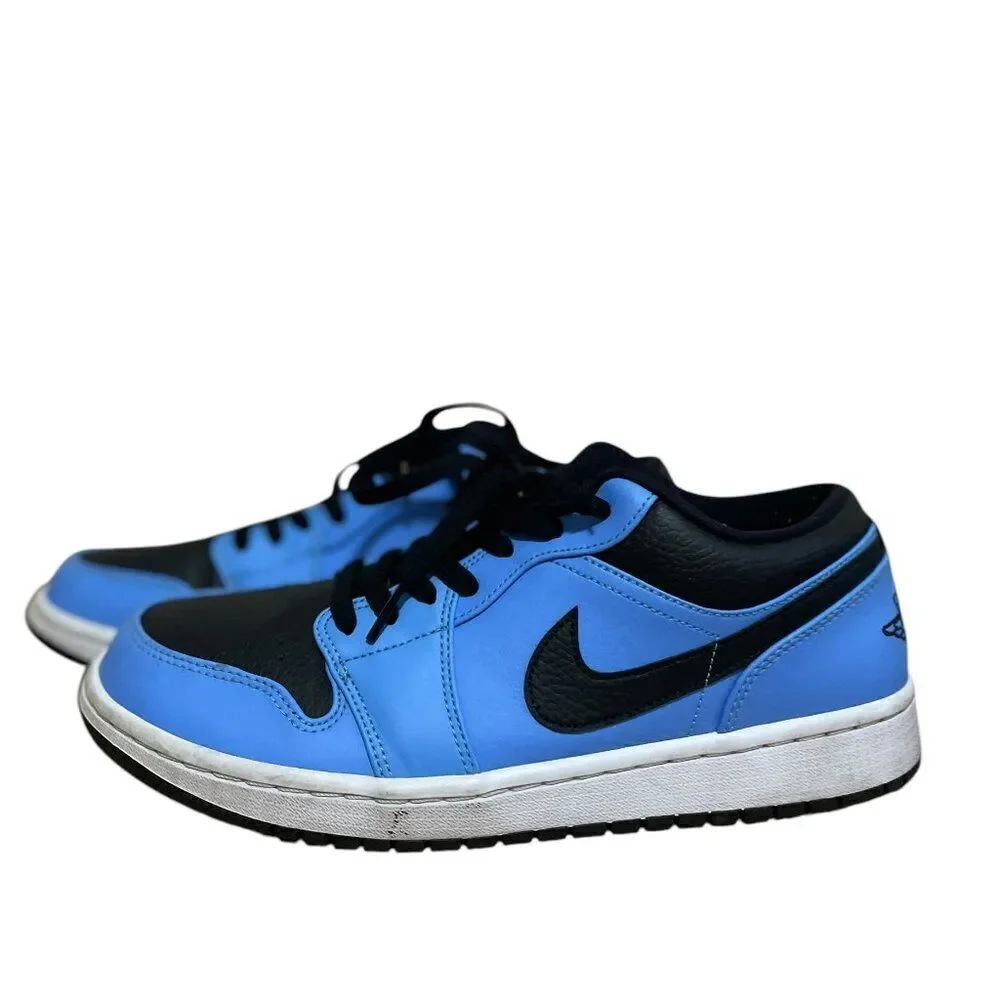 Nike Air Jordan 1 Low 'University Blue Black' 553558-403 Men's Sz 10.5